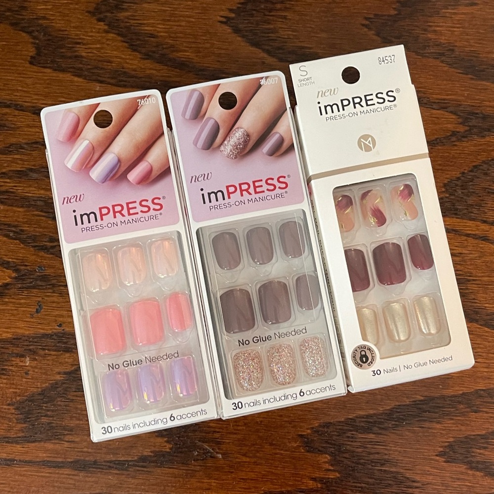 Lot of 3 imPress Nail Sets